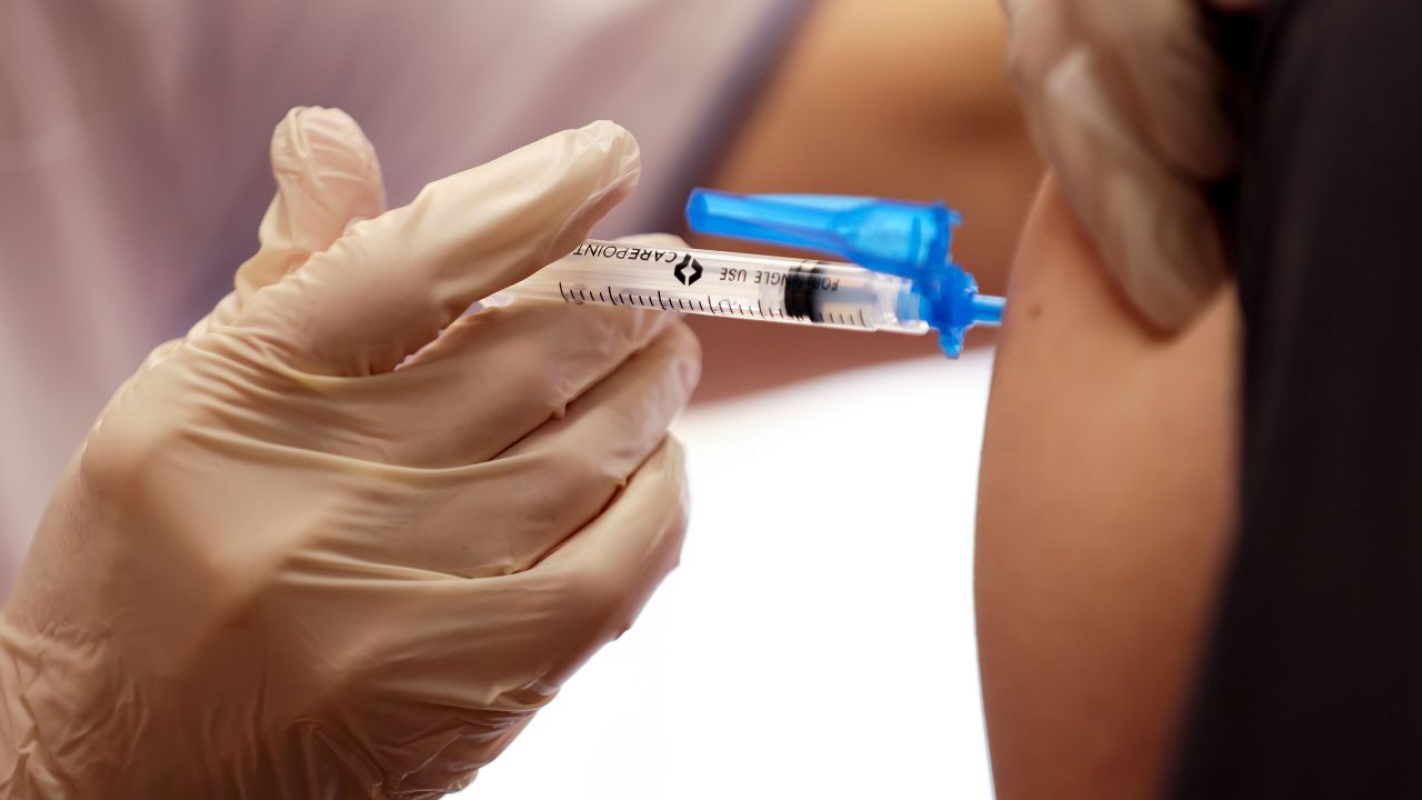 LOS ANGELES, CALIFORNIA - JANUARY 07:  A dose of the Moderna COVID-19 vaccine is administered to a staff member at the Ararat Nursing Facility in the Mission Hills neighborhood of Los Angeles on January 7, 2021 in Los Angeles, California. Residents and staff at long term care facilities are on the CDC's highest priority list for vaccinations. While COVID-19 cases in nursing facilities represent just 5 percent of the total cases in California, they account for 35 percent of all Covid deaths in the state. (Photo by Mario Tama/Getty Images)