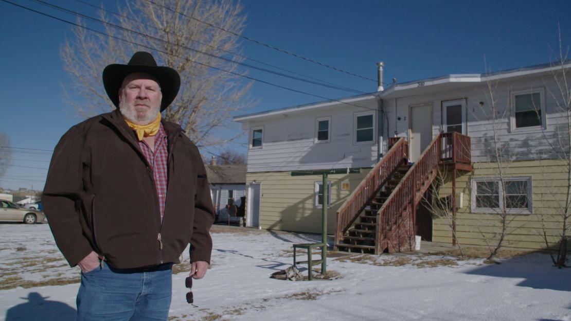 Steve Gray stands outside his home in Gillette, Wyoming. After the election, he called CNN concerned that his city could become a "ghost town." He says he was laid off from an oil field job in 2015, then subsequently from another job in oil and then one in coal last year.