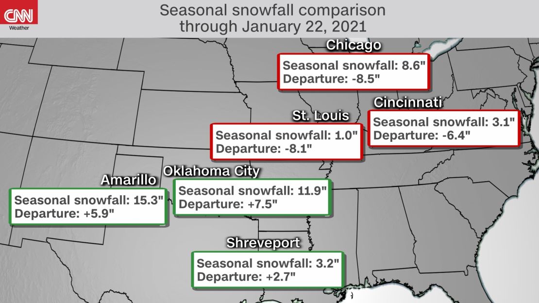 weather seasonal snowfall comparison 01232021