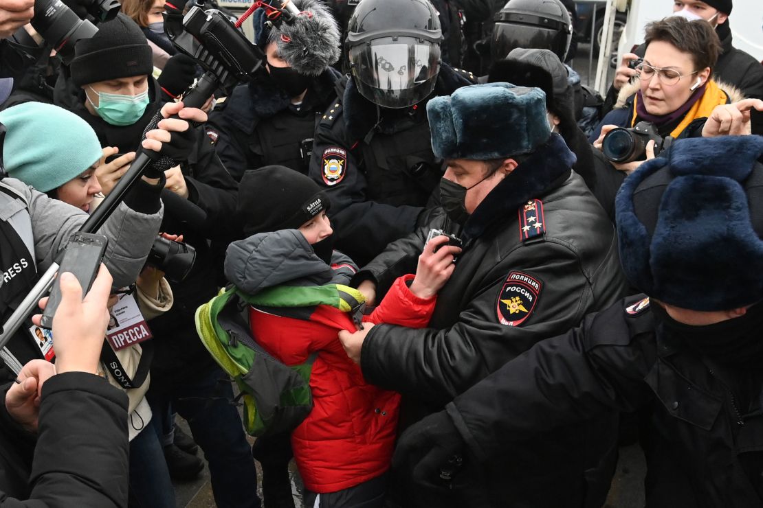 A number of people were detained during the protest in Moscow. 