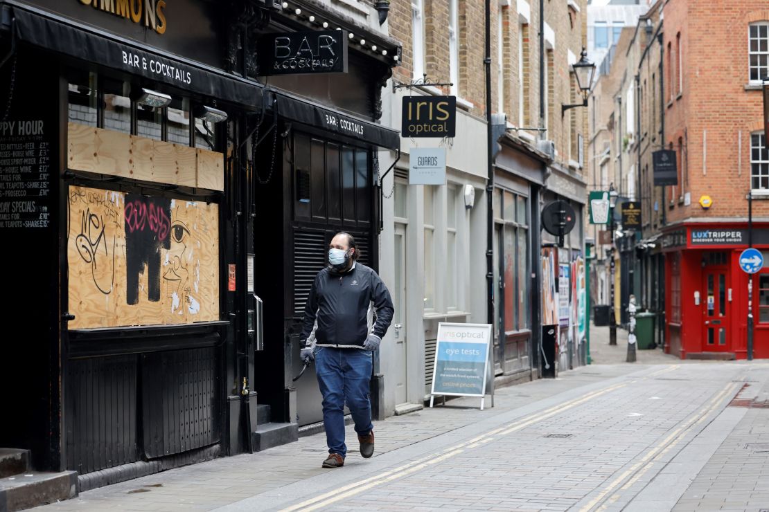 A quiet street in London during lockdown on January 15.