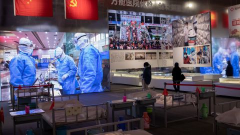An exhibition, titled "Putting People and Lives First -- A Special Exhibition on the Fight Against Covid-19 Pandemic," celebrates Wuhan's eventual triumph over the coronavirus.