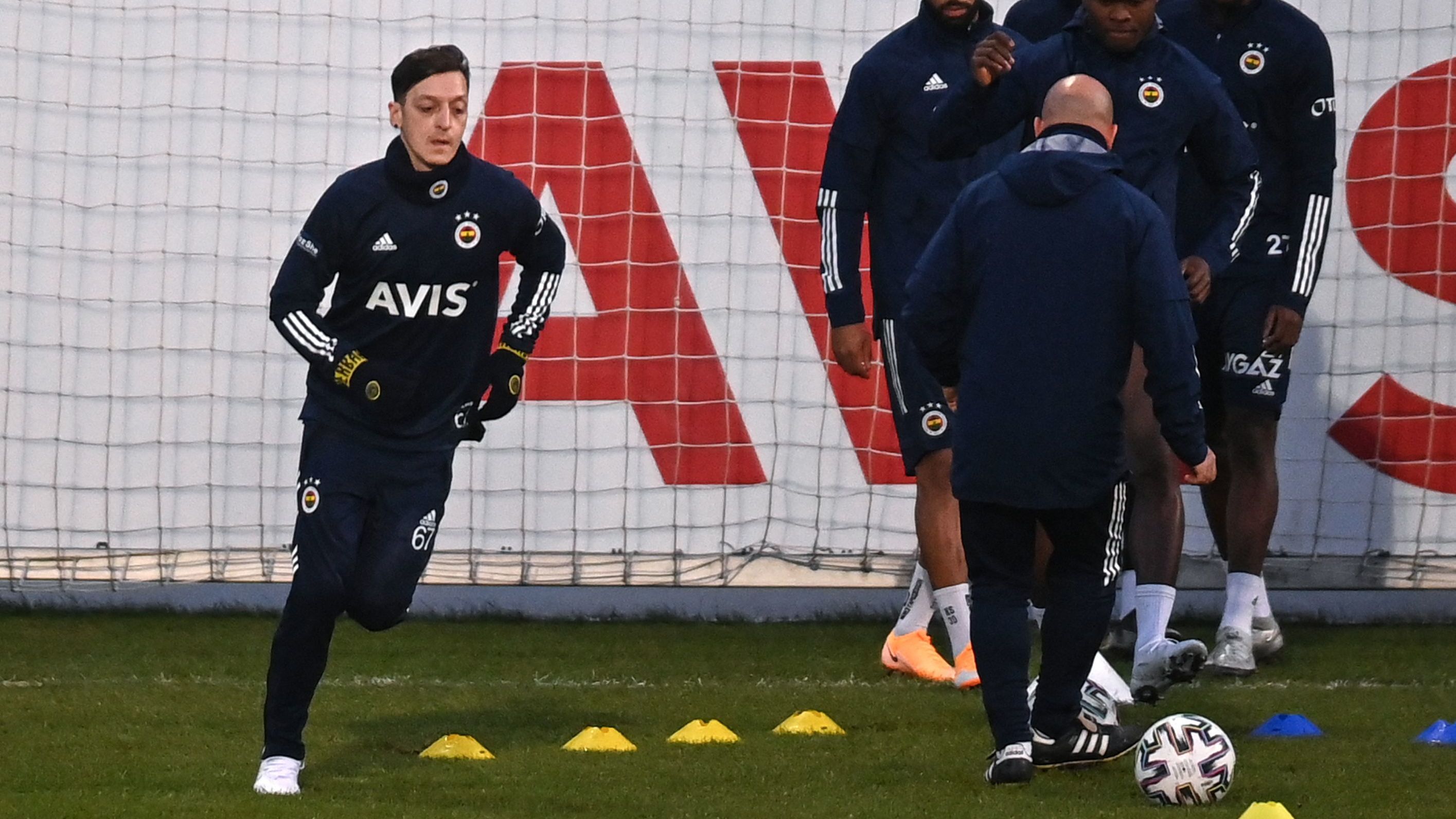 Mesut Ozil trains with Turkish side Fenerbahce following his transfer from Arsenal.