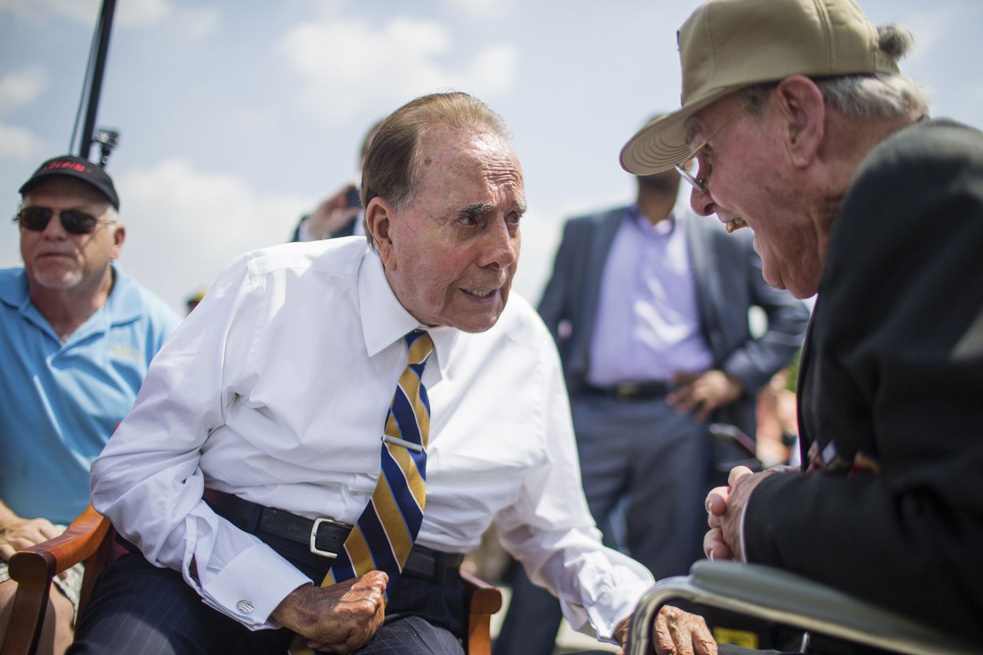 Congressman Bob Dole with two Washington Senators baseball players