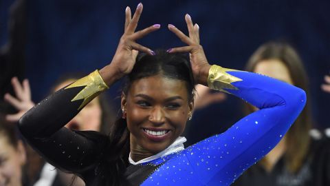 Nia Dennis performs at an intra squad event in Los Angeles in December 2019.