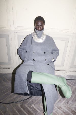 AW21/22 Jil Sander menswear collection. The collection is an interplay of harsh and softer garments.