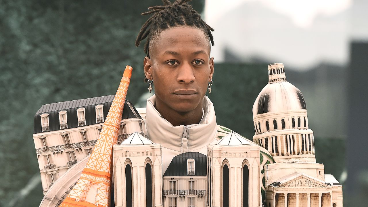 PARIS, FRANCE - JANUARY 20: In this images relesead juanuary 21,  model walks the runway during the Louis Vuitton Menswear Fall/Winter 2021-2022 show as part of Paris Fashion Week on January 20, 2021 in Paris, France. (Photo by Dominique Charriau/WireImage for ABA)