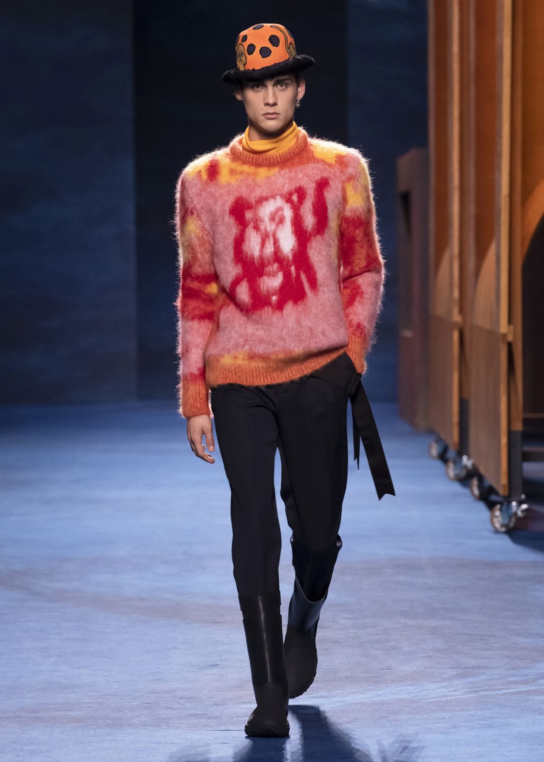 At Dior, Kim Jones collaborated with Scottish-born painted Peter Doig on his latest menswear collection.
