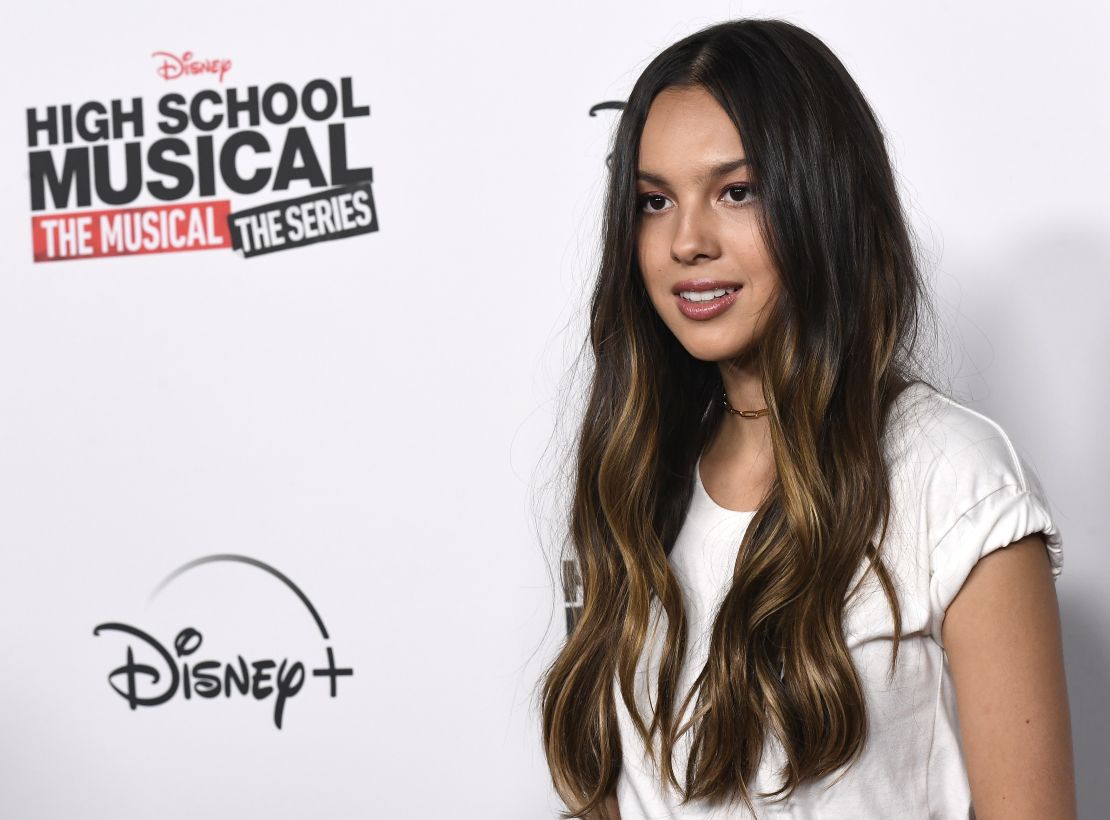 Olivia Rodrigo attends the premiere of the Disney+ show "High School Musical: The Musical: The Series" in Burbank, California, in 2019. 