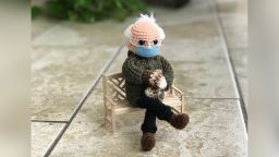Bernie Sanders crochet doll.