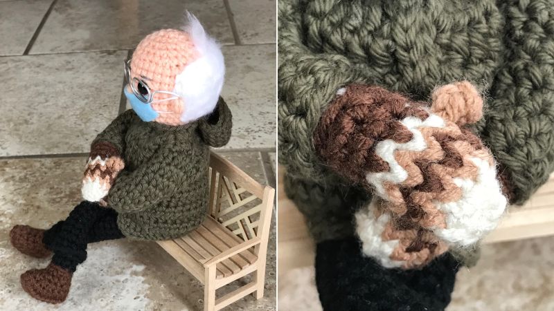 Handmade Crocheted Bernie Sanders doll cheapest