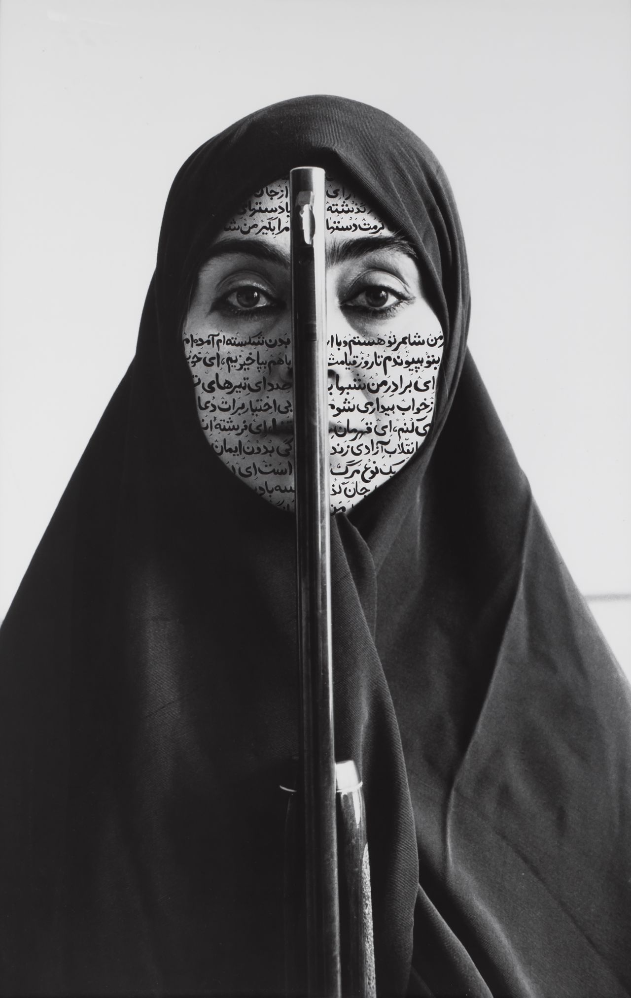 "Rebellious Silence" (1994) from the series "Women of Allah" showed the duality of poetry and sensuality with violence and repression.