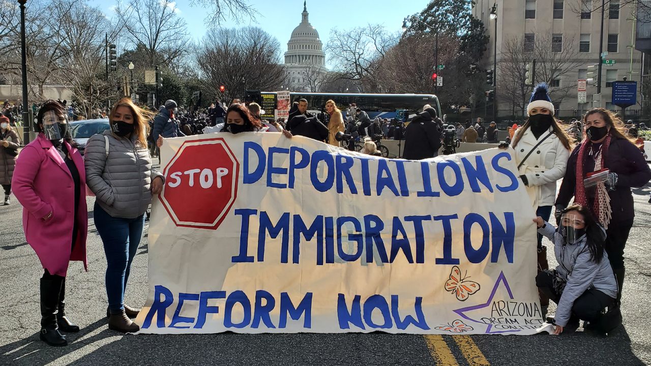 Karina Ruiz De Diaz, executive director of the Arizona Dream Act Coaliton, traveled with a group to Washington for Biden's inauguration to push for immigration to stay at the forefront of his presidency.