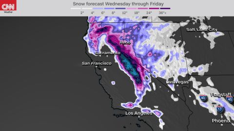weather snow forecast california