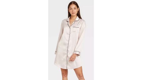 Stars Above Satin Notch Collar Nightgown