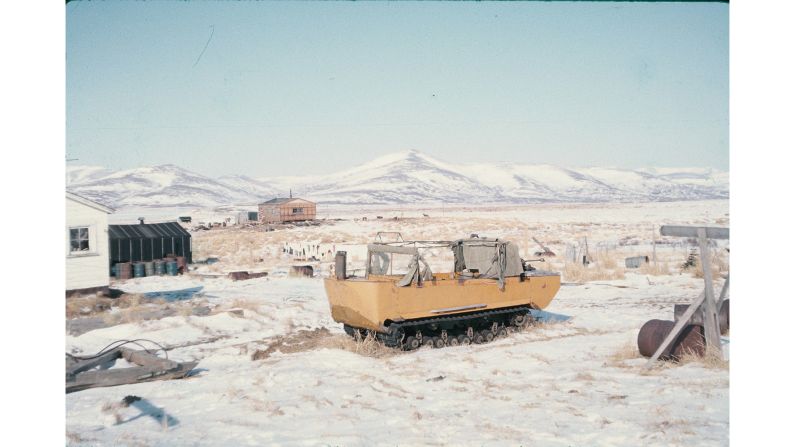 <strong>Mining equipment:</strong> According to the note on the back of the slide, this photo is of mining equipment in Goodnews Bay.
