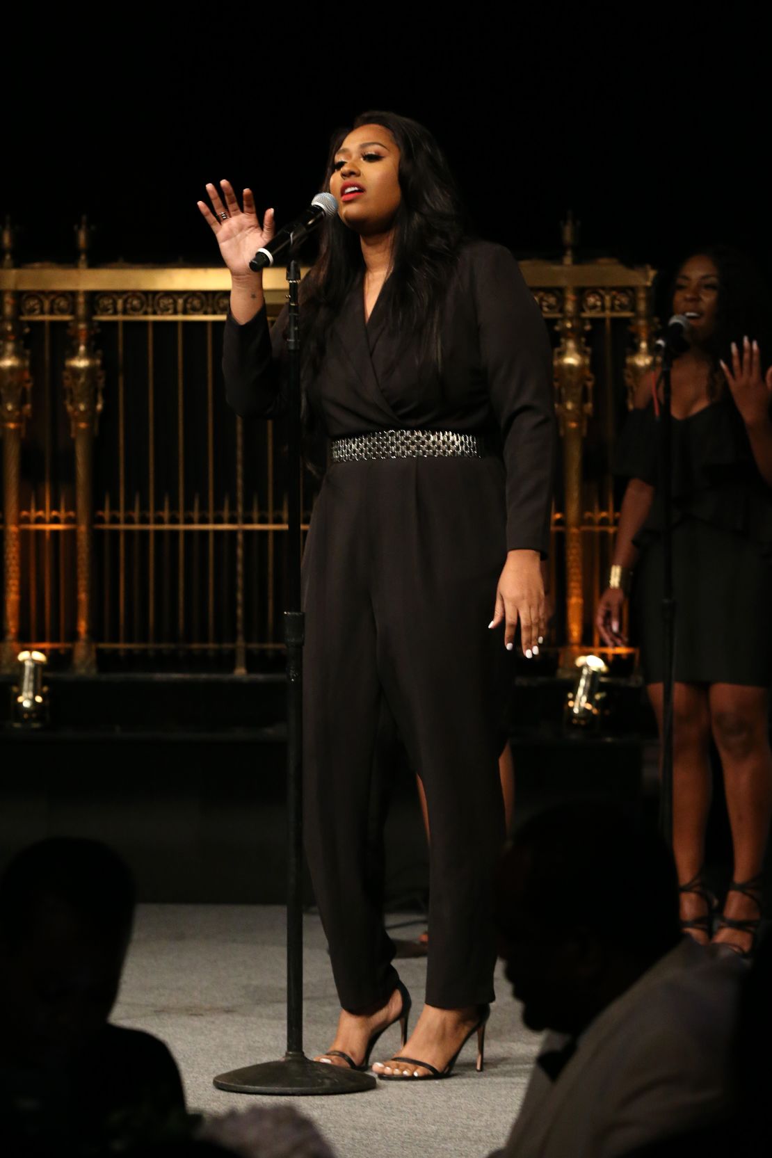 Jazmine Sullivan sings onstage during the Whitaker Peace & Development Initiative "Place for Peace" gala at New York's Gotham Hall on September 27, 2019.