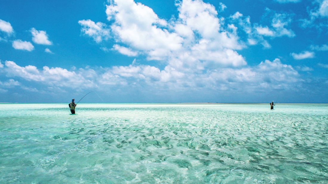 <strong>Ocean activities: </strong>Visitors can try their hand at fly-fishing in the crystal clear waters of the atoll. 