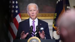 US President Joe Biden speaks on Covid-19 response in the State Dining Room of the White House in Washington, DC on January 26, 2021.