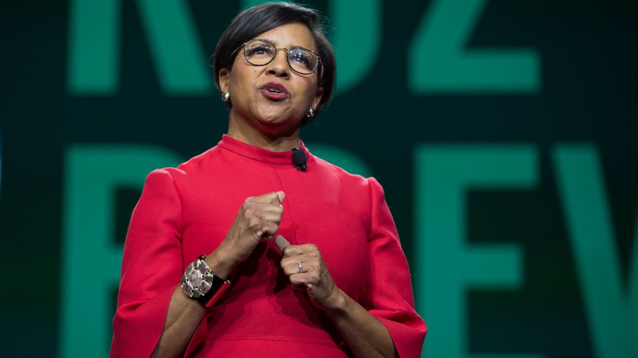 Roz Brewer speaks at the Annual Meeting of Shareholders in Seattle, Washington on March 20, 2019.