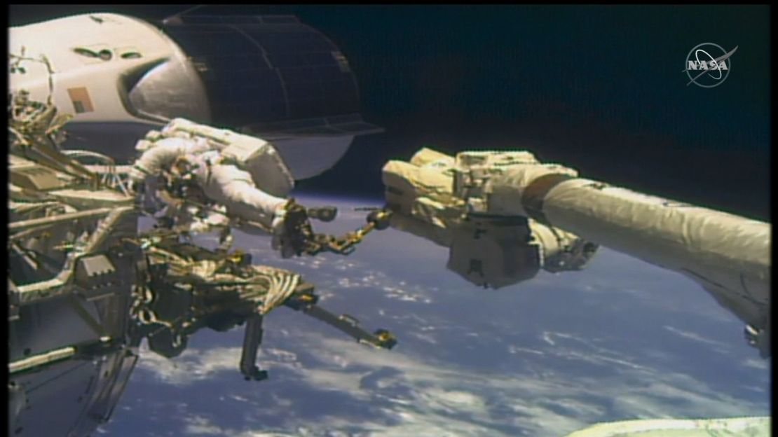 Astronauts Mike Hopkins and Victor Glover Jr. conducted their first spacewalk together on Wednesday, January 27.