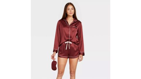 Stars Above 3-Piece Satin Long-Sleeve Pajama Set