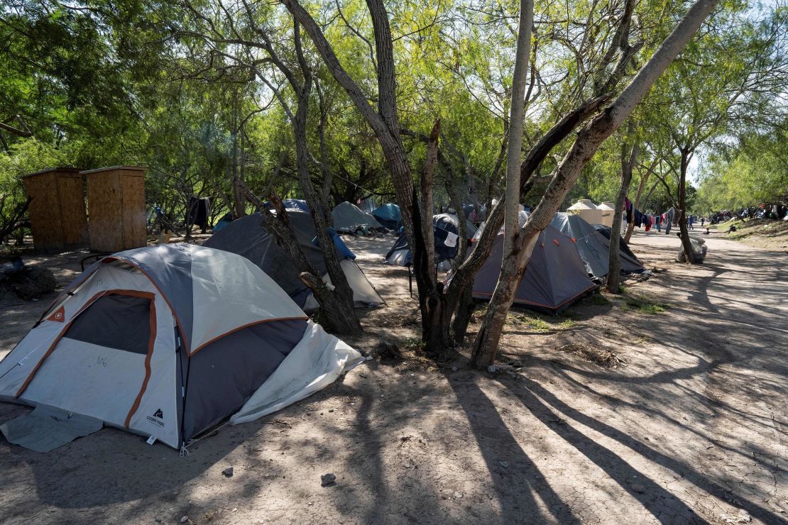 View of tents belonging to migrants, in Matamoros, Tamaulipas state, Mexico, near to the border with the United States, on November 1, 2019.