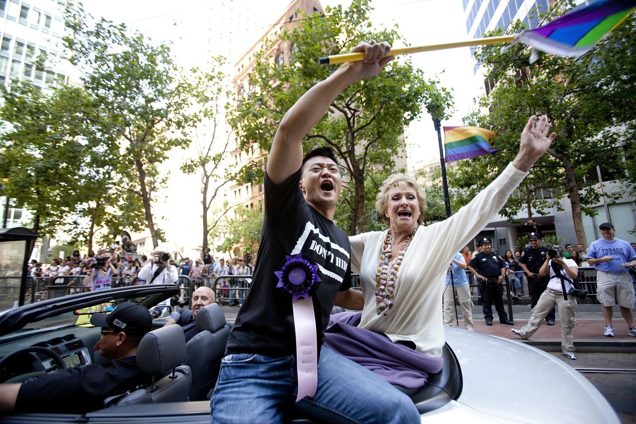 Leachman was a celebrity grand marshal for the gay pride parade in San Francisco in 2009.