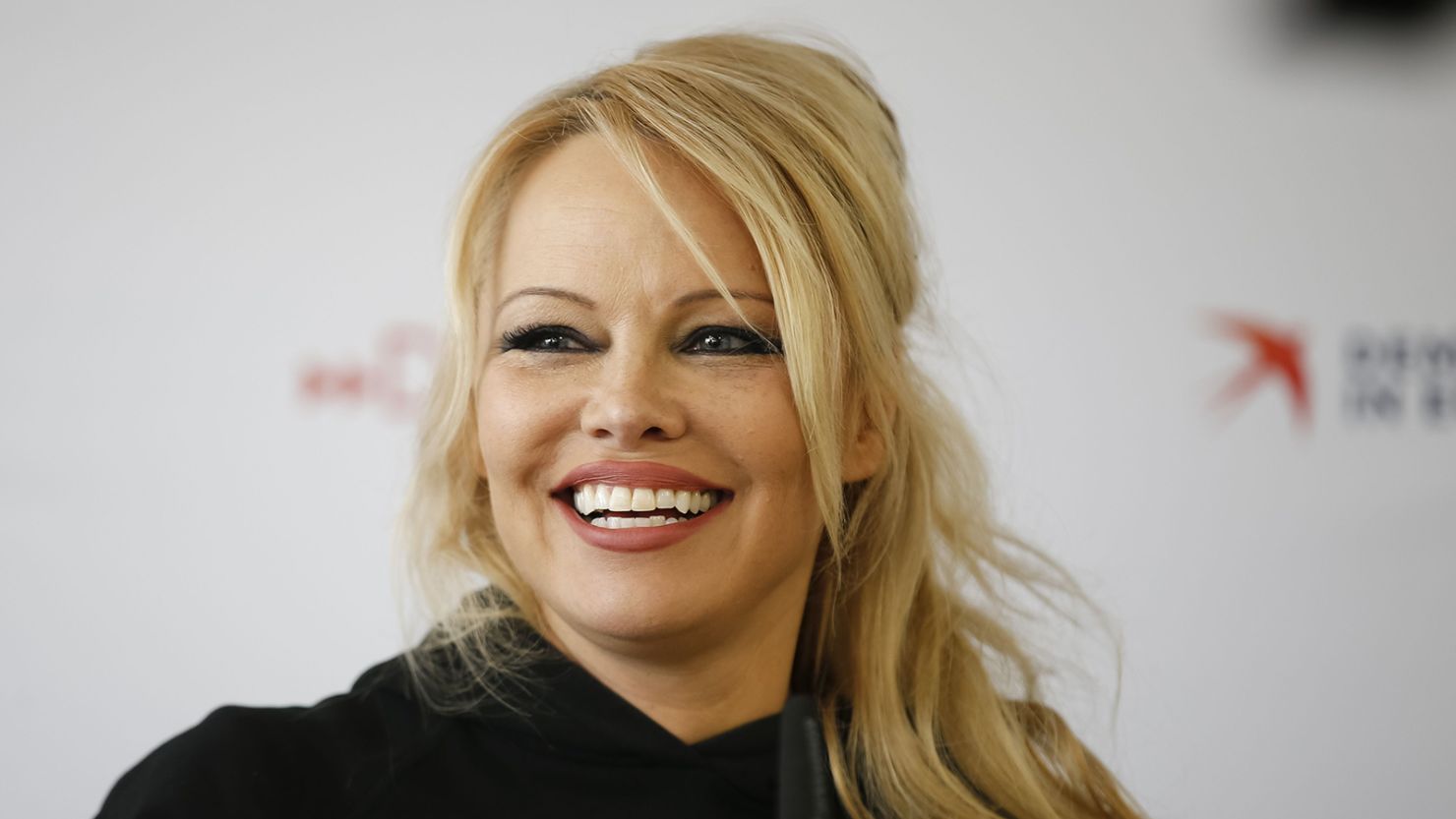 Actress Pamela Anderson holds a news conference at the "Elevate" Festival on February 27, 2019, in Graz, Austria.