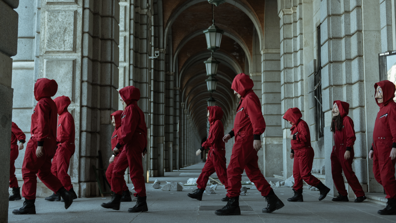 A still from the set of "Money Heist." Netflix announced last year that it would produce a Korean adaptation of the Spanish series.