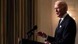 U.S. President Joe Biden speaks about climate change issues in the State Dining Room of the White House on January 27, 2021 in Washington, DC. 