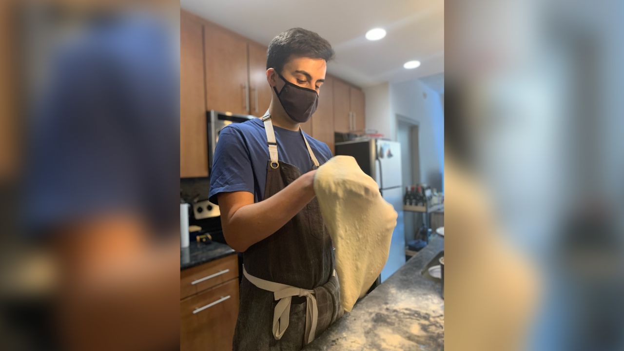 Berman makes the pizzas in his apartment.
