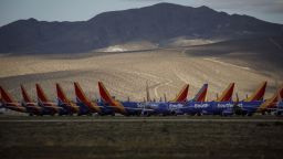 Bloomberg Best of the Year 2020: Southwest Airlines Co. aircraft sit in storage during the Covid-19 pandemic at a field in Victorville, California, U.S., on Monday, March 23, 2020. Photographer: Patrick T. Fallon/Bloomberg via Getty Images