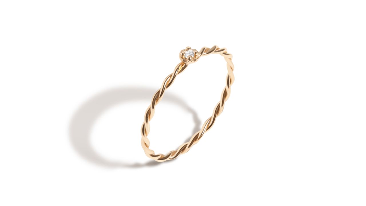 Aurate Mini Stackable Twist Diamond Ring