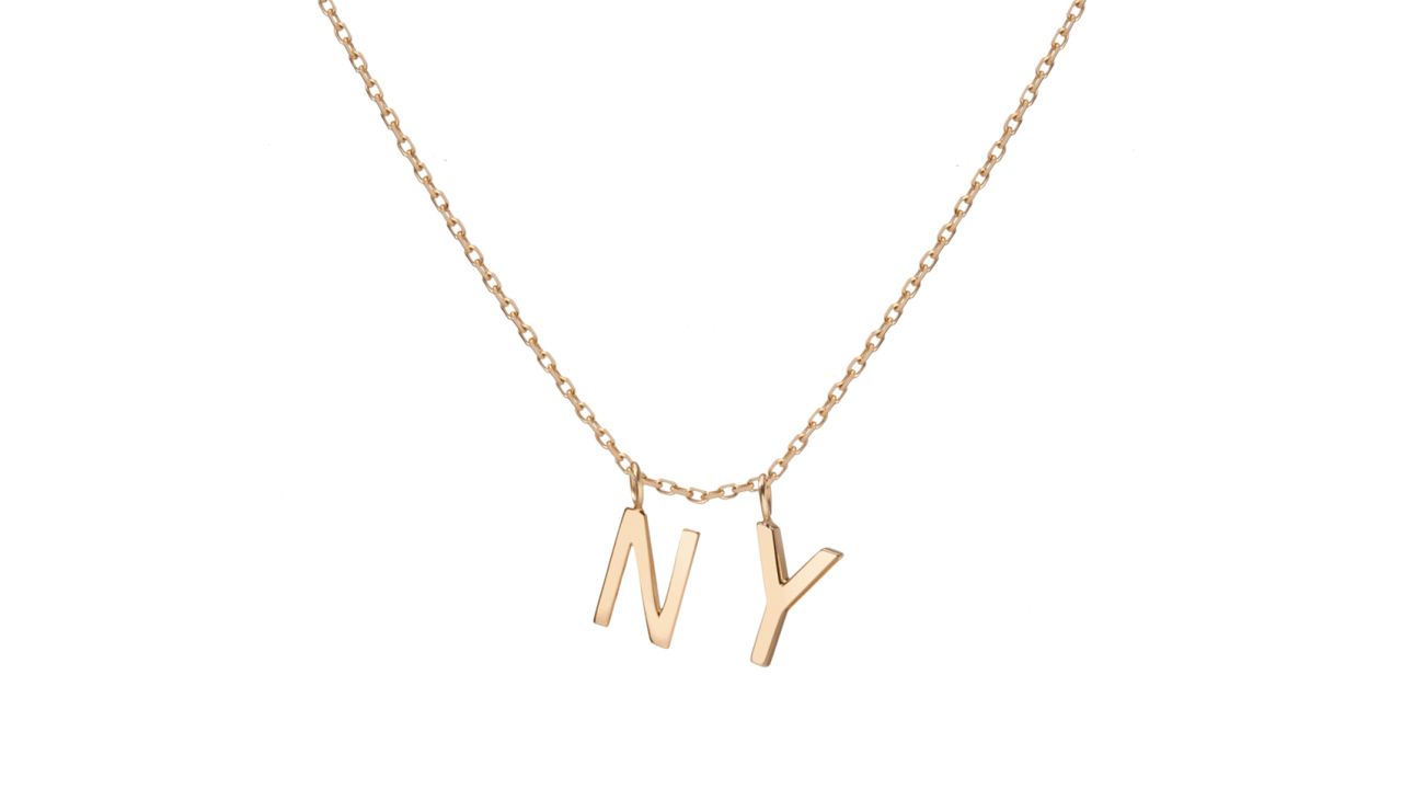 Aurate Double Mini Gold Letter Charm Pendant