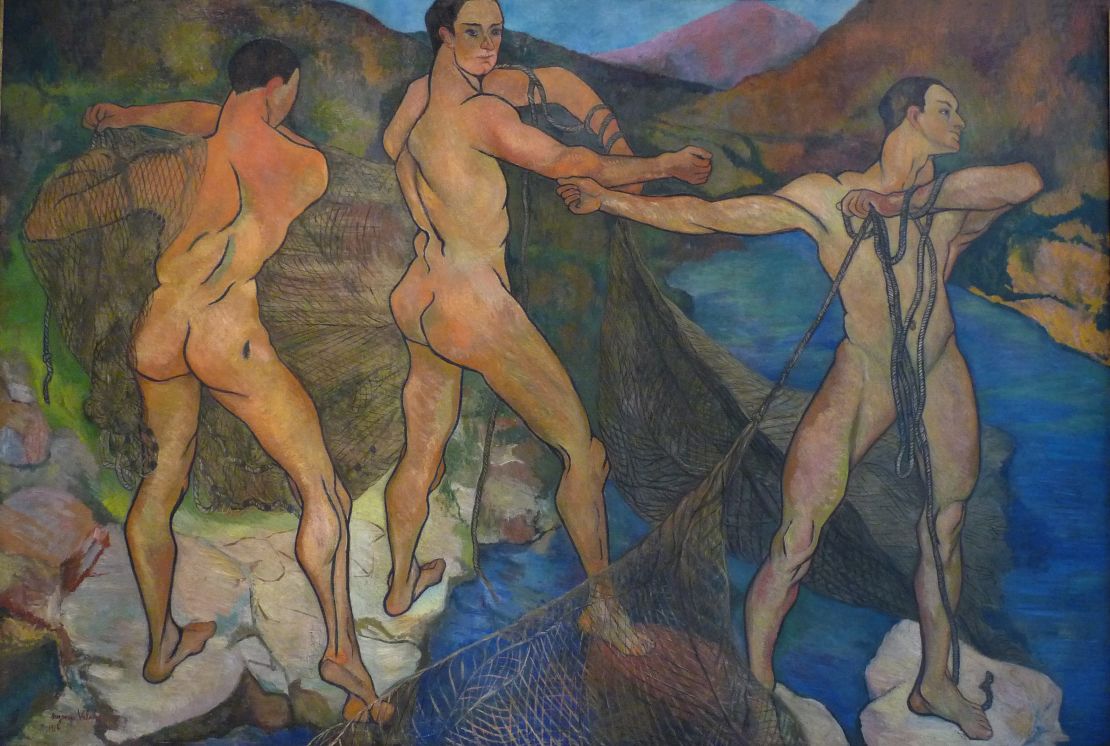 Valadon's sensual depictions of the male body were daring, like in 1914's "Casting the Net."