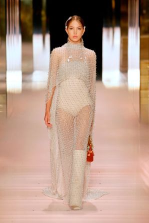 Lila Grace Moss, daughter of model Kate Moss, walks for Fendi haute couture. Jones wanted to celebrate the importance of family -- both real and chosen -- through the cast of models.