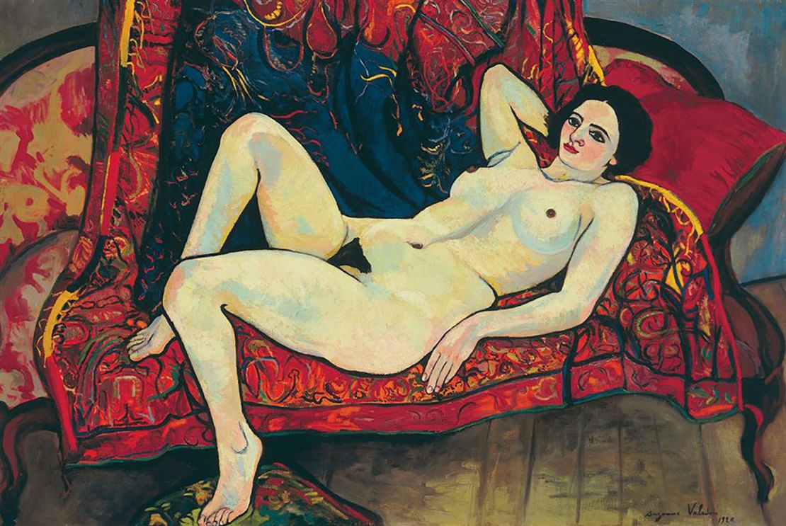 Valadon's paintings featured contemporary women with body hair, curves and a strong sense of self, diverging from the delicate femininity and timelessness favored in art. Pictured: "Nude on the Sofa," 1920.