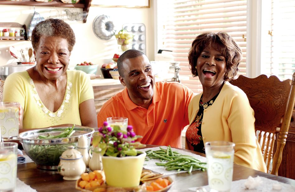 Tyson is seen on the set of "Madea's Family Reunion" with Maya Angelou and director Tyler Perry in 2006.