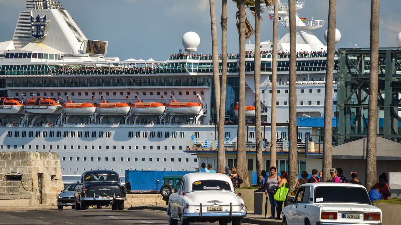 The Empress of the Seas, owned by Royal Caribbean, was the last US cruise ship in Havana following new sanctions against the island. June 5, 2019.