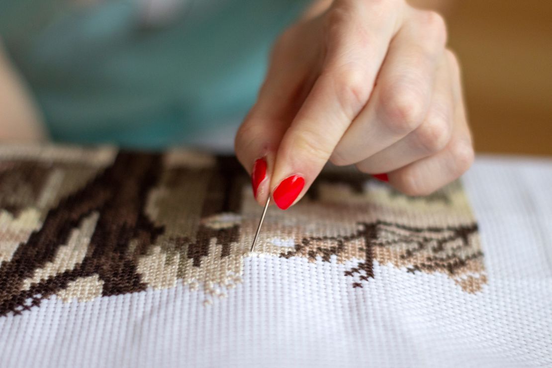 Doing needlepoint isn't weird, at least not anymore.