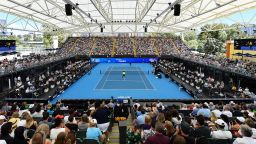 ADELAIDE, AUSTRALIA - JANUARY 29:General view  of match between Serena Williams of the USA and Naomi Osaka of Japan  during the 'A Day at the Drive' exhibition tournament at Memorial Drive on January 29, 2021 in Adelaide, Australia. (Photo by Mark Brake/Getty Images)