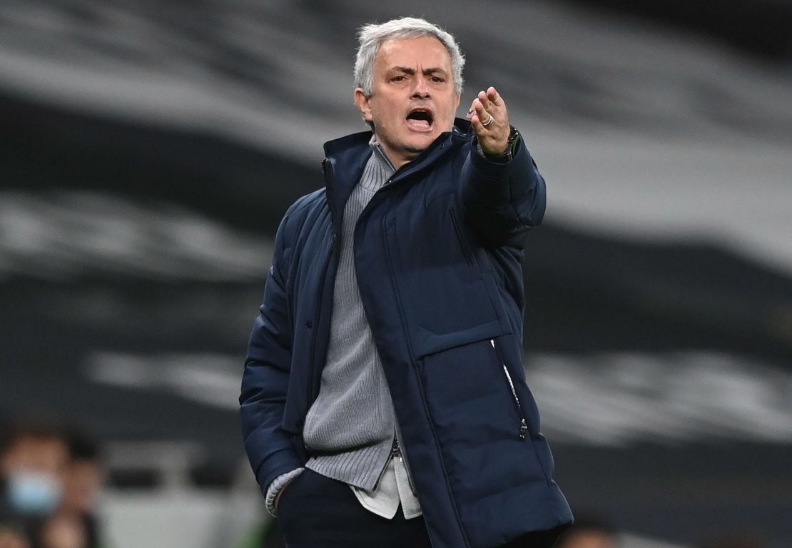 Mourinho gestures during the  match against Liverpool.