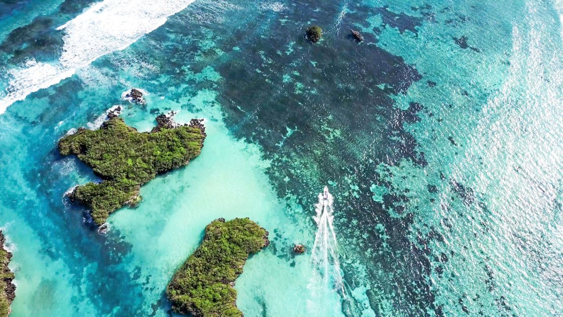 The uninhabited Cosmoledo atoll is the furthest from the mainland Mahé island.