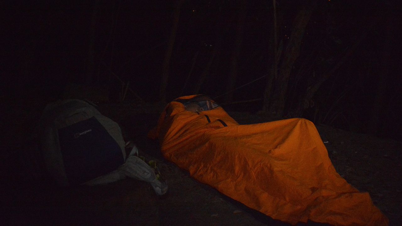 Rather than set up a tent, Wan slept in a bivvy bag during his quests to visit all of Hong Kong's peaks.