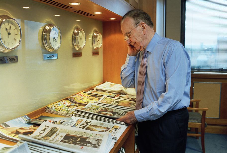 Murdoch is photographed in his News Corp. office in London in June 2007. That year, he purchased Dow Jones, the publisher of The Wall Street Journal.