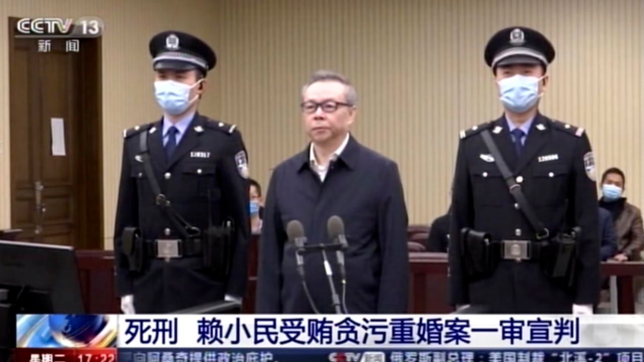 Lai Xiaomin attends court in Tianjin, China, on January 5.