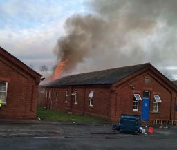 Napier barracks suffered a fire believed to have been started deliberately.
