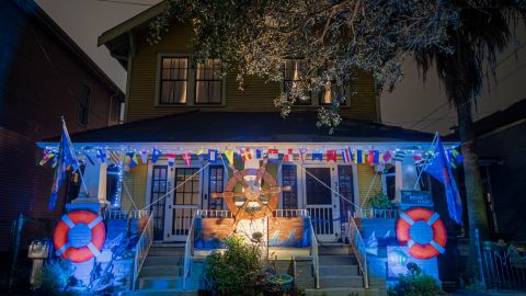 Megan Boudreaux, known as the Krewe of House Floats "Admiral B," styled her home and moniker to match.