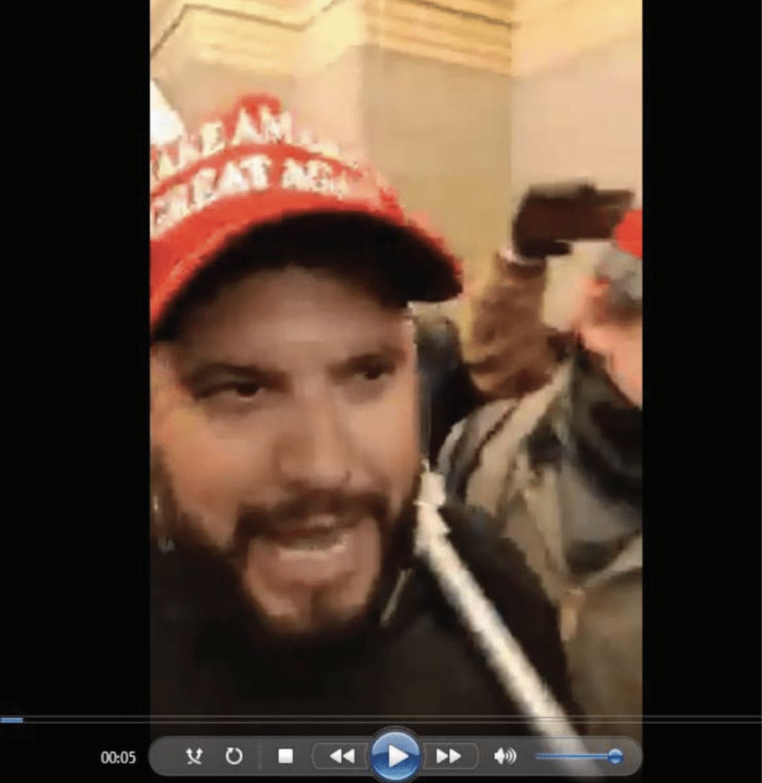 The FBI alleges Garcia shot video inside the Capitol during the riot, using this image as evidence.